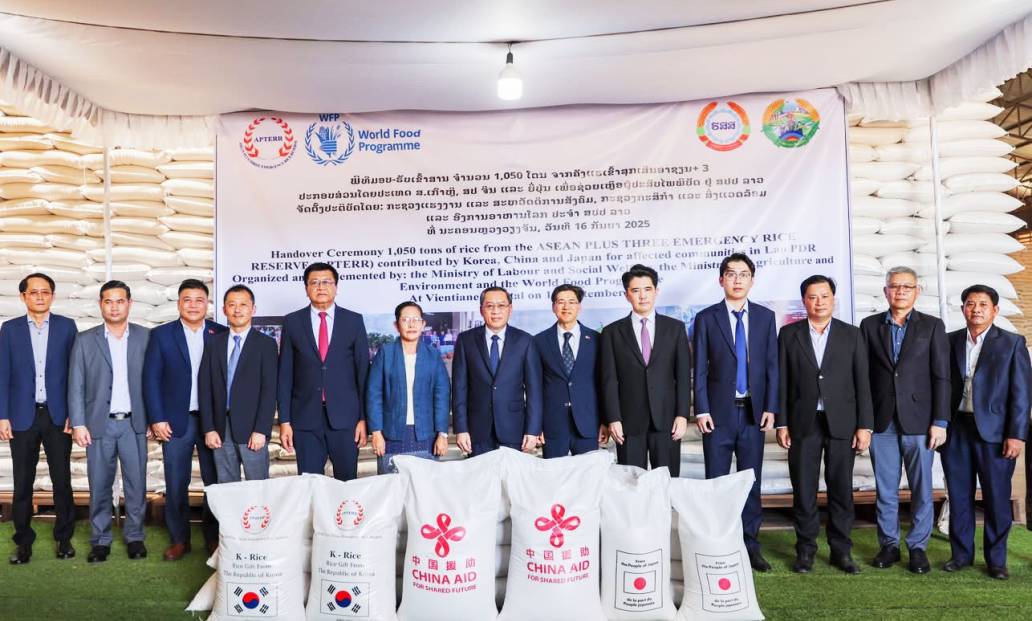 Plus Three Countries bolstered disaster response in Lao PDR with 1,050 MT of rice assistance to flood & landslide-affected provinces 